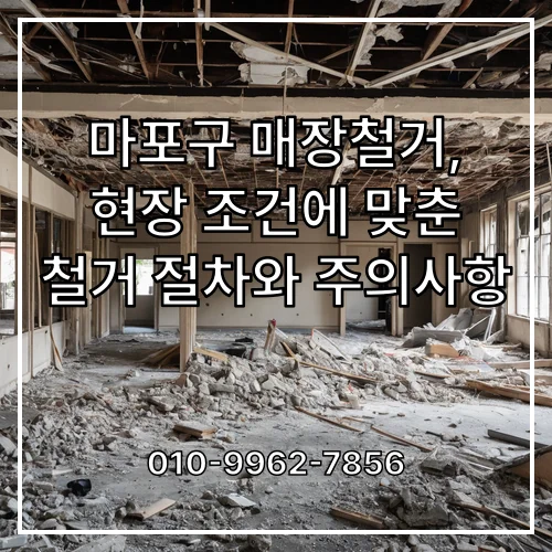 마포구 매장철거, 현장 조건에 맞춘 철거 절차와 주의사항