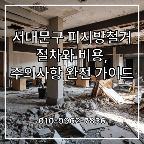 서대문구 피시방철거 절차와 비용, 주의사항 완전 가이드