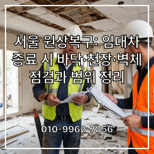 서울 원상복구: 임대차 종료 시 바닥·천장·벽체 점검과 범위 정리