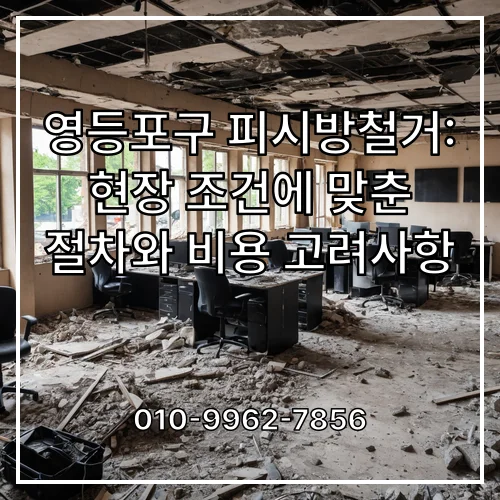 영등포구 피시방철거: 현장 조건에 맞춘 절차와 비용 고려사항